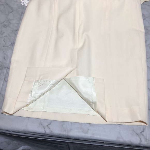 100% Worsted Wool Cream Sheath Dress NWT Size 4 Petite Austin Reed Classic Chic - Picture 11 of 14